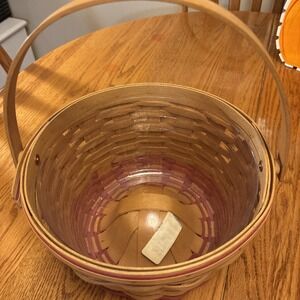Longaberger Medium Size Vintage Basket With Handle And Plastic Protective Liner